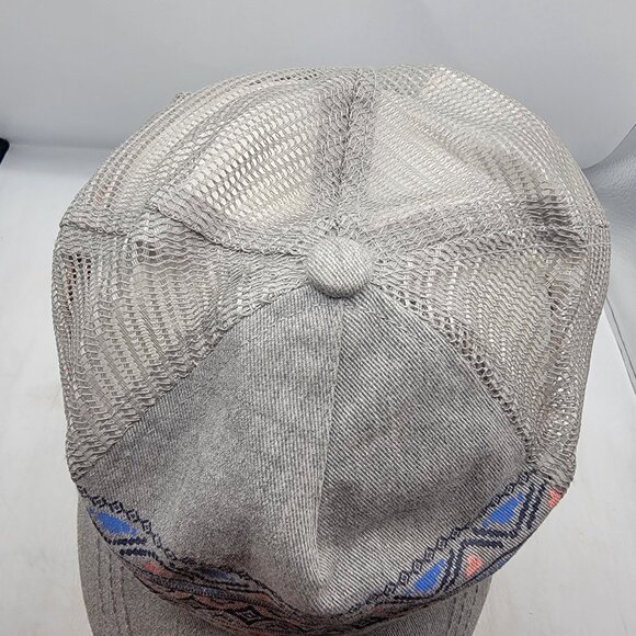 Roxy Womens Gray Trucker Hat Cap Tribal Print Casual Outdoors Comfort Athletic - Picture 9 of 9